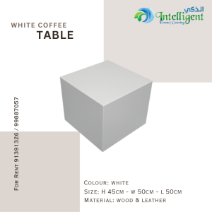 Coffee Table- Rexin White